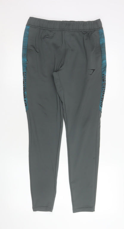 Mens UK Size S Gymshark Slim Fit Track Pants Grey Trousers