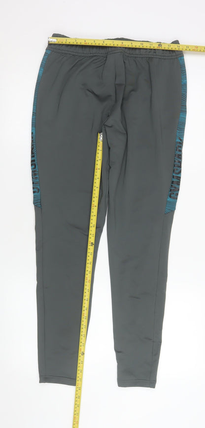 Mens UK Size S Gymshark Slim Fit Track Pants Grey Trousers