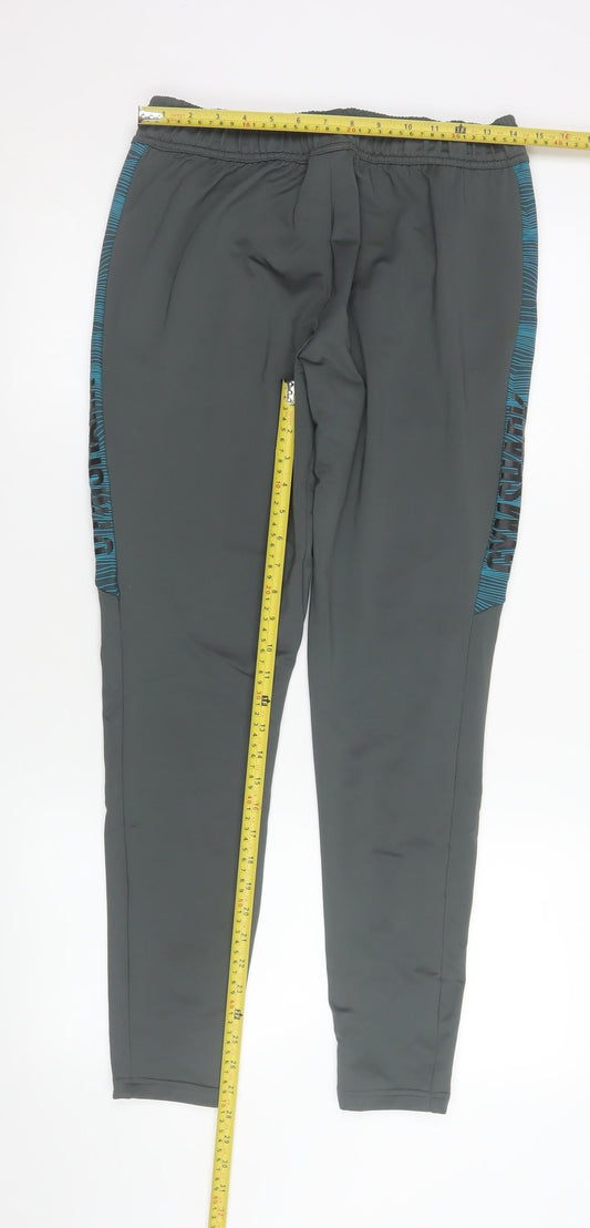 Mens UK Size S Gymshark Slim Fit Track Pants Grey Trousers