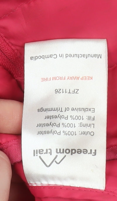 Girls UK Size 9-10 Years Freedom Trail Pink Puffer Jacket
