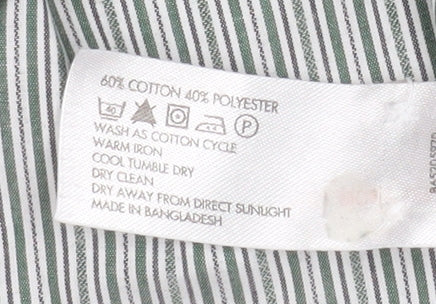 Mens UK Collar Size M Debenhams Smart Green  Dress Shirt