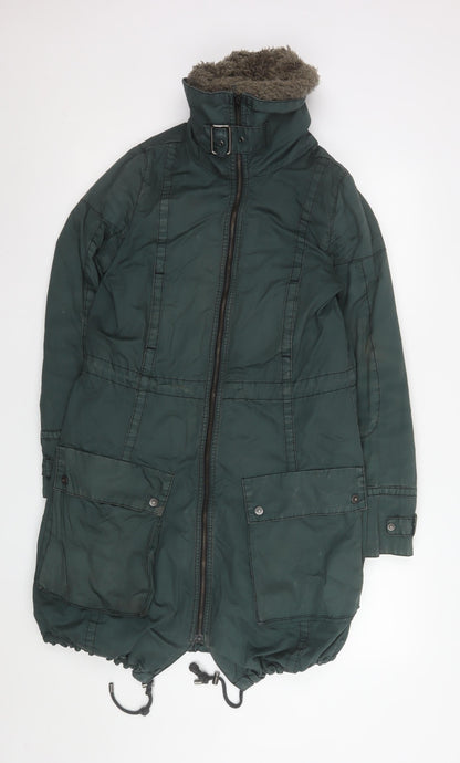 Womens UK Size S Freesoul Green Parka Coat