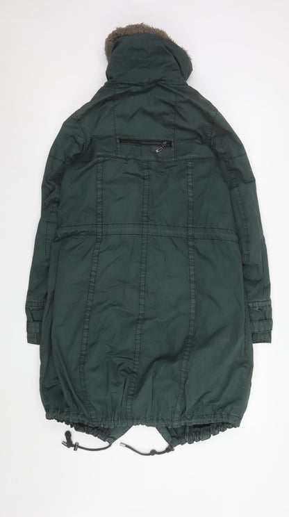Womens UK Size S Freesoul Green Parka Coat