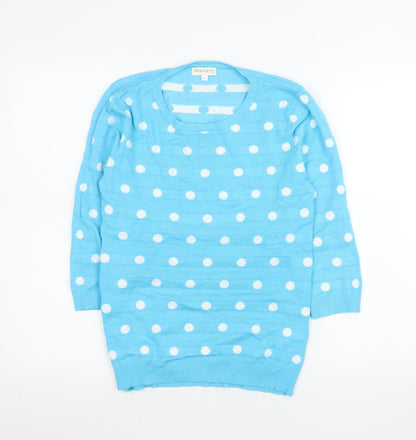 Womens UK Size S Menarys Blue Pullover Jumper