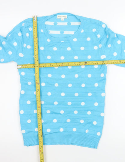 Womens UK Size S Menarys Blue Pullover Jumper
