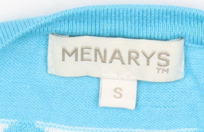 Womens UK Size S Menarys Blue Pullover Jumper