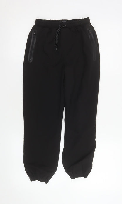 Next Boys Black Jogger Softshell Trousers 10 Years Elastic Waist Zip Pockets