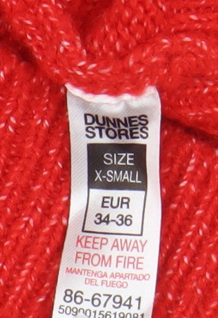 Womens UK Size XS Dunnes Stores Red Pullover Jumper