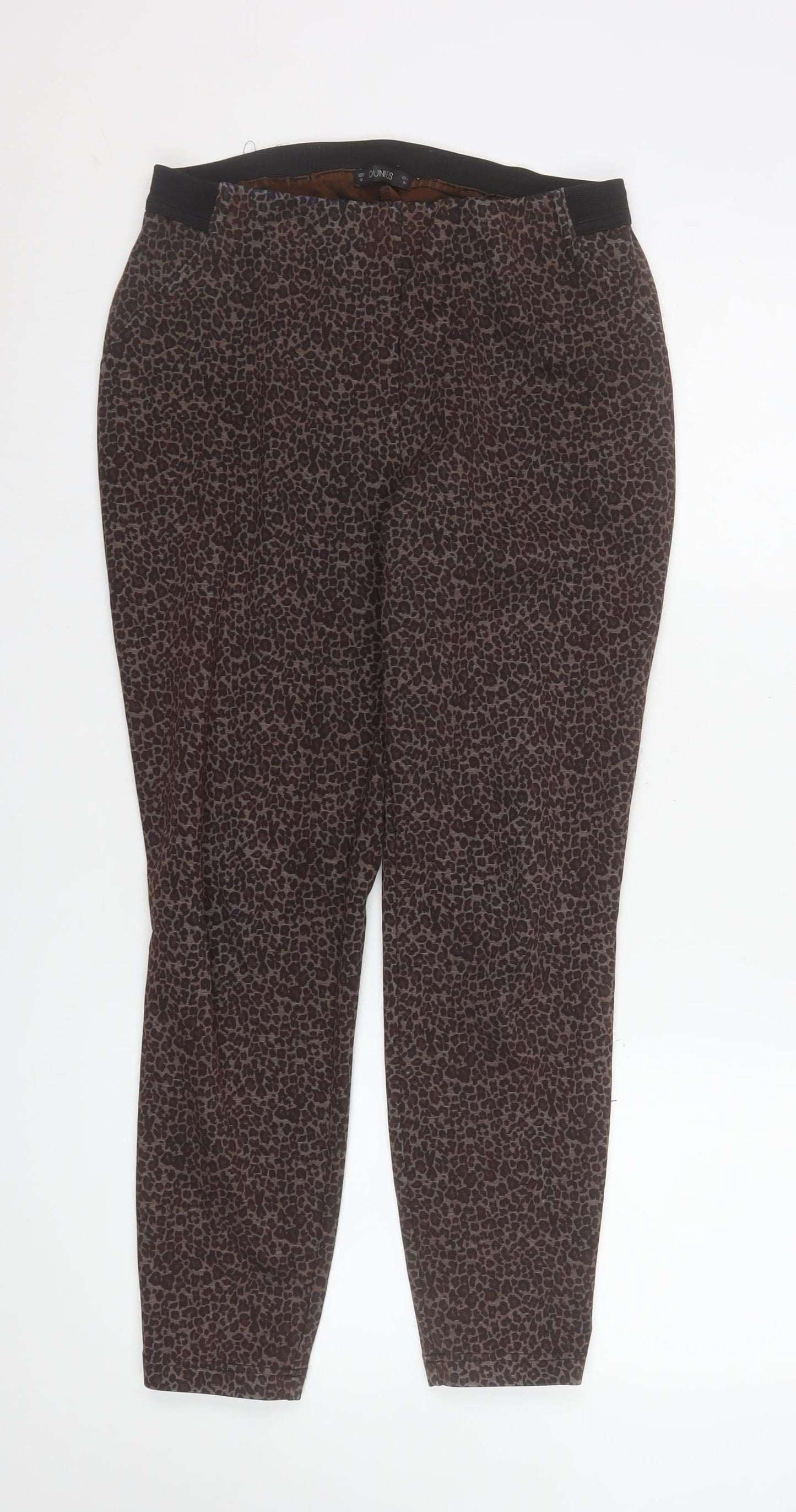 Dunnes Women Brown Animal Print Slim Leg Stretch Leggings M