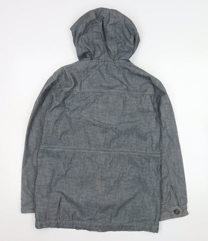 Marks and Spencer Boys Blue Hooded Cotton Parka Coat 13-14 Years