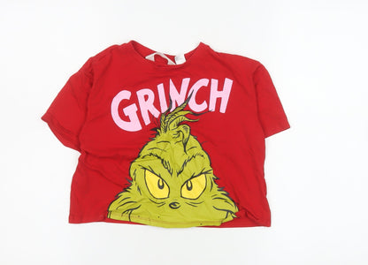 Girls UK Size 8-10 Years H&M Red Graphic Print T-Shirt