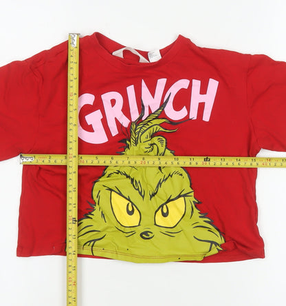 Girls UK Size 8-10 Years H&M Red Graphic Print T-Shirt