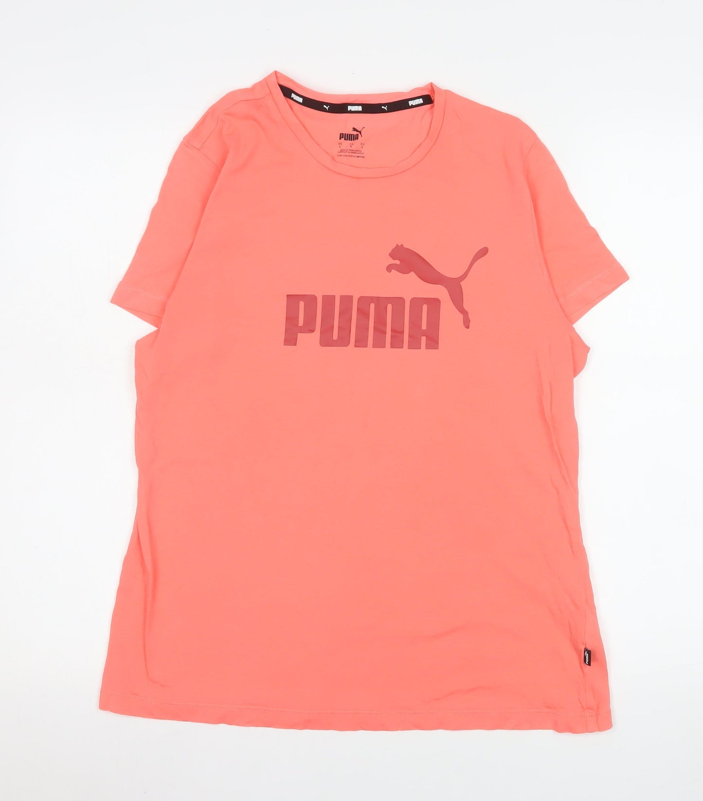 Womens UK Size L PUMA Pink Basic T-Shirt