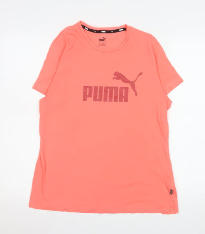 Womens UK Size L PUMA Pink Basic T-Shirt