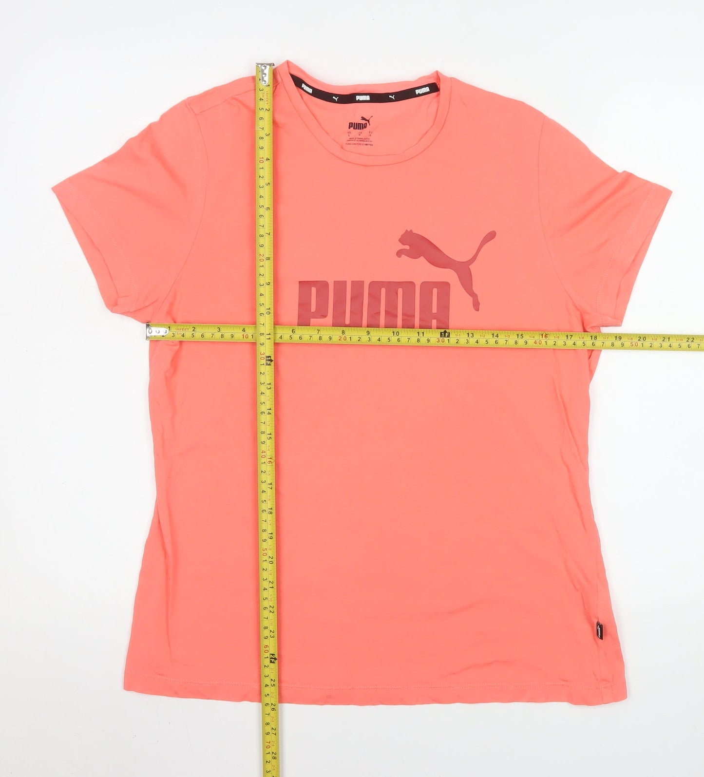 Womens UK Size L PUMA Pink Basic T-Shirt