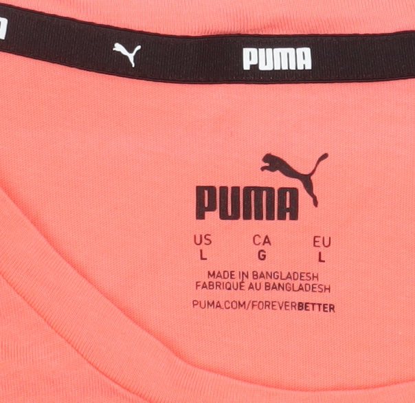 Womens UK Size L PUMA Pink Basic T-Shirt