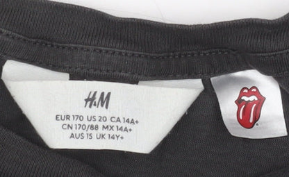 Girls UK Size 14 Years H&M Black Basic T-Shirt
