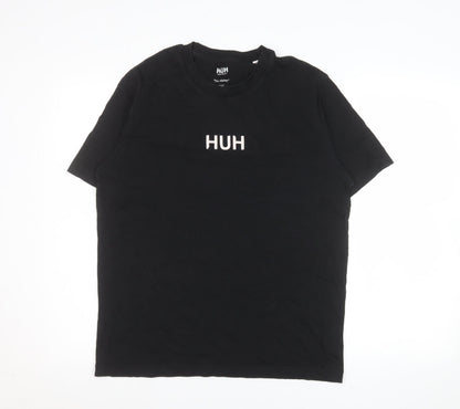 Mens UK Size S HUH Black  T-Shirt