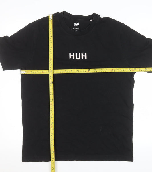 Mens UK Size S HUH Black  T-Shirt