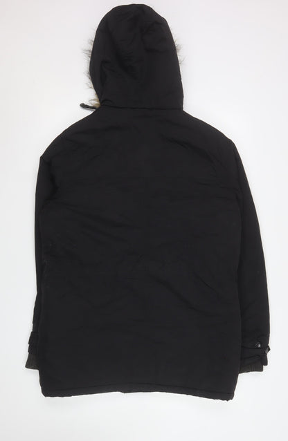 Mens UK Size S New Look Black Parka Coat