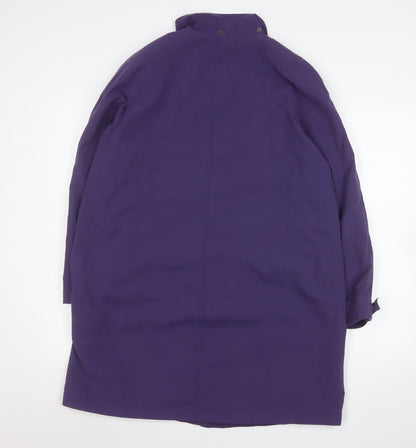 Four Seasons Women's Purple Long Rain Coat M Water Resistant Classic Style