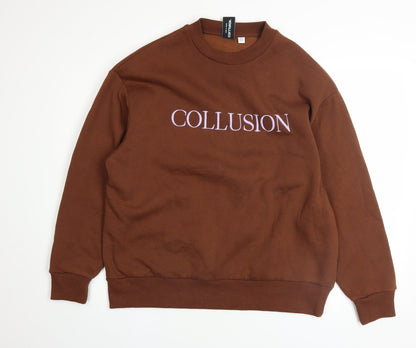 Womens UK Size 10 COLLUSION Brown Pullover Sweatshirt