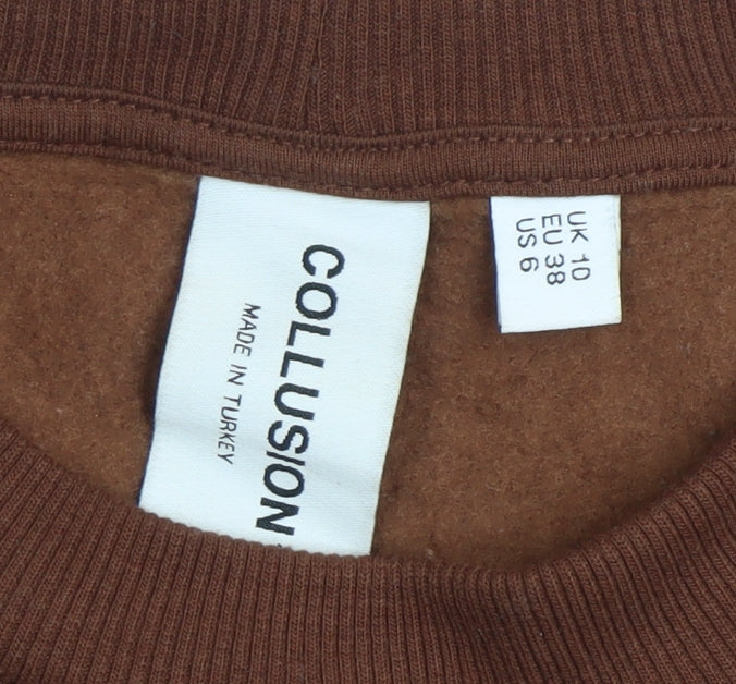 Womens UK Size 10 COLLUSION Brown Pullover Sweatshirt