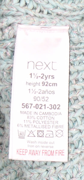 Girls UK Size 2 Years NEXT Blue Pullover Jumper
