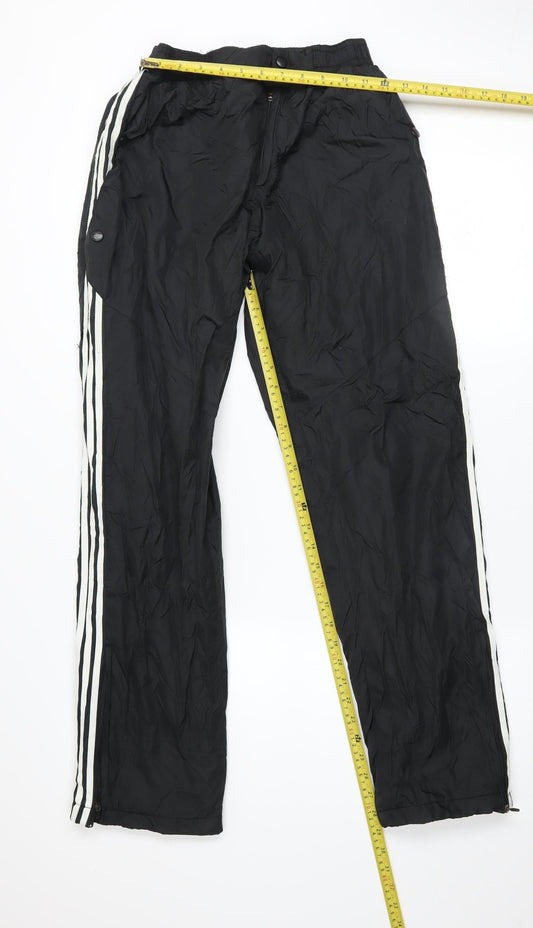 Mens UK Size M adidas Regular Fit Track Pants Black Trousers