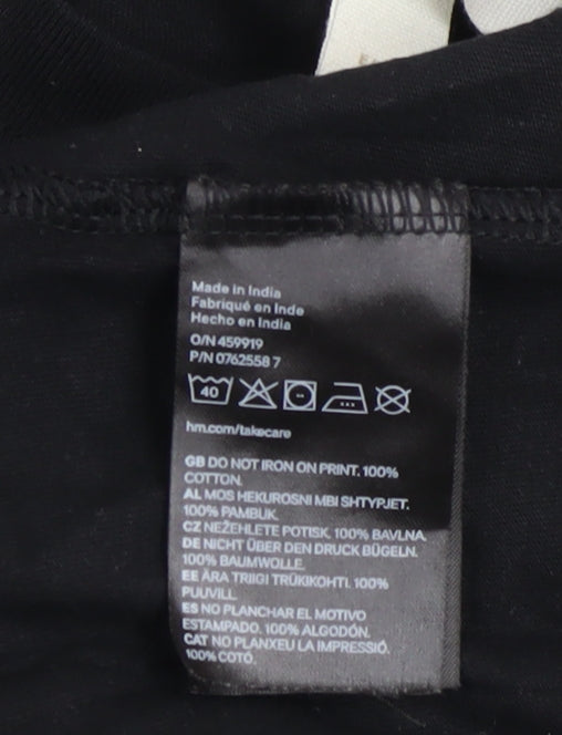 Mens UK Size S H&M Black  T-Shirt