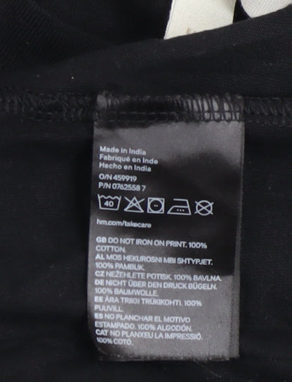 Mens UK Size S H&M Black  T-Shirt