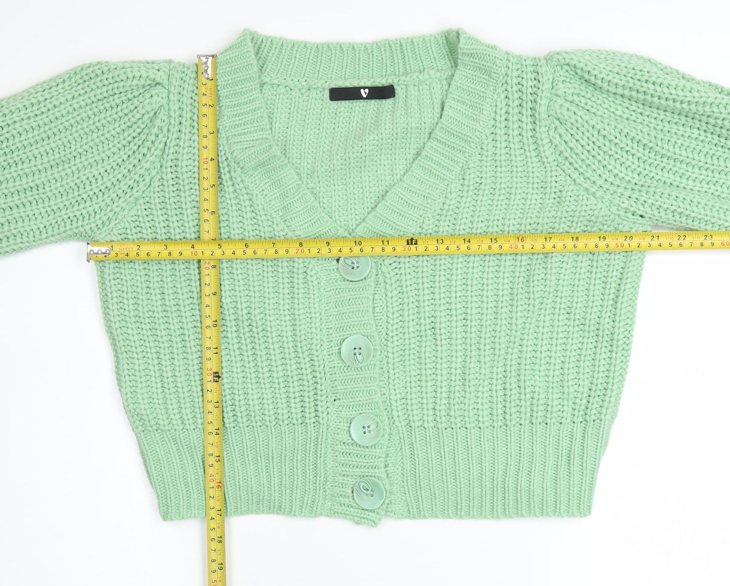Womens UK Size 12 Very Green Cardigan Jumper