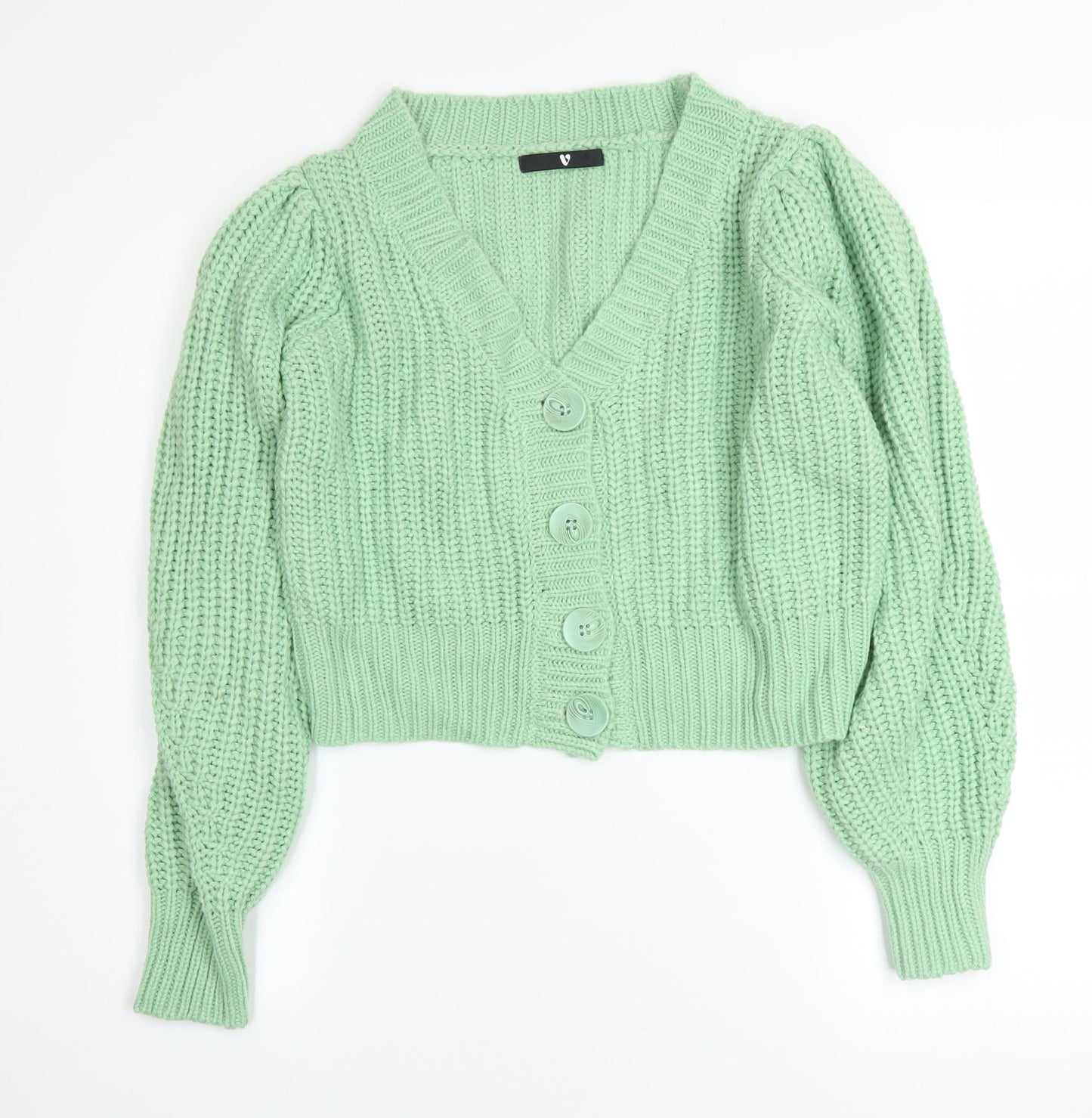 Womens UK Size 12 Very Green Cardigan Jumper