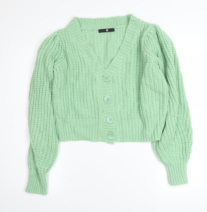 Womens UK Size 12 Very Green Cardigan Jumper