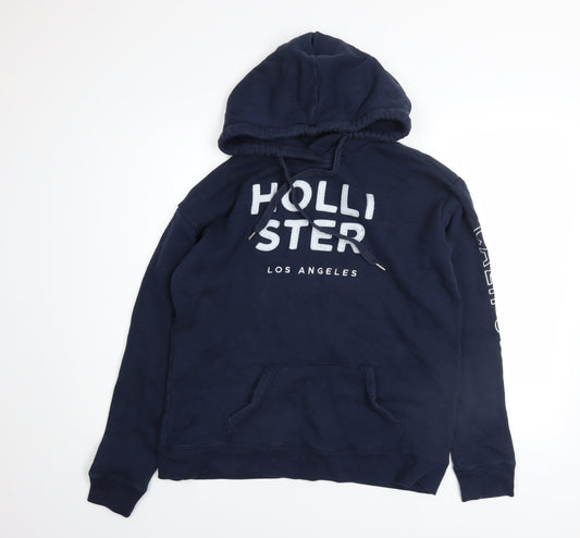 Mens UK Size M Hollister Blue Pullover Hoodie
