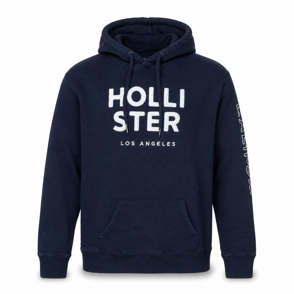 Mens UK Size M Hollister Blue Pullover Hoodie