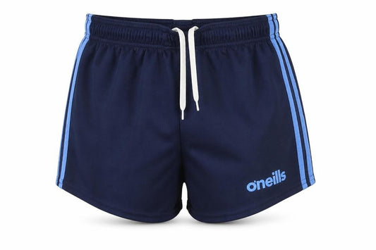 Front view of O'Neill boys’ blue 26in athletic shorts drawstring waist polyester