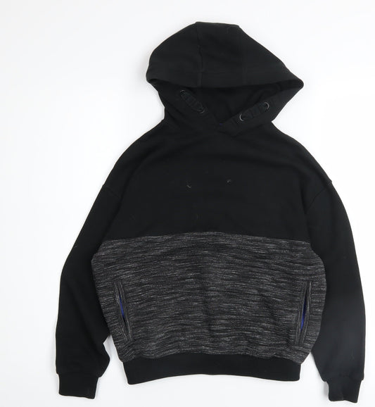 Boys UK Size 9-10 Years Marks and Spencer Black Pullover Hoodie