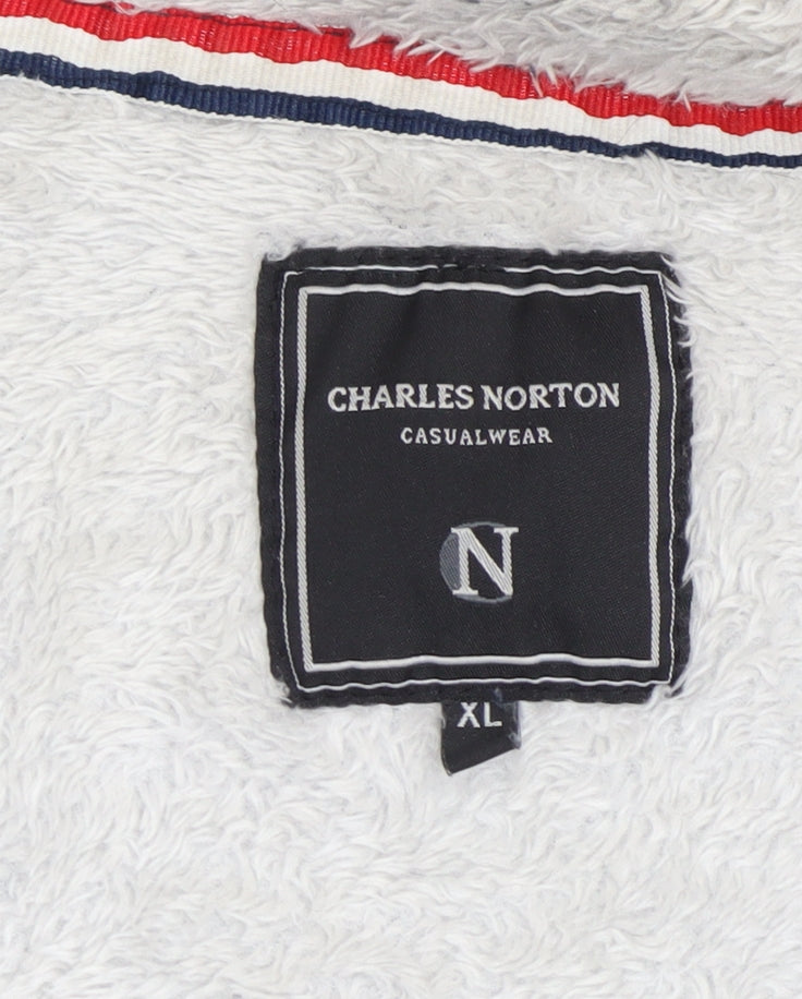 Mens UK Size XL Charles Norton Grey Full Zip Sweatshirt