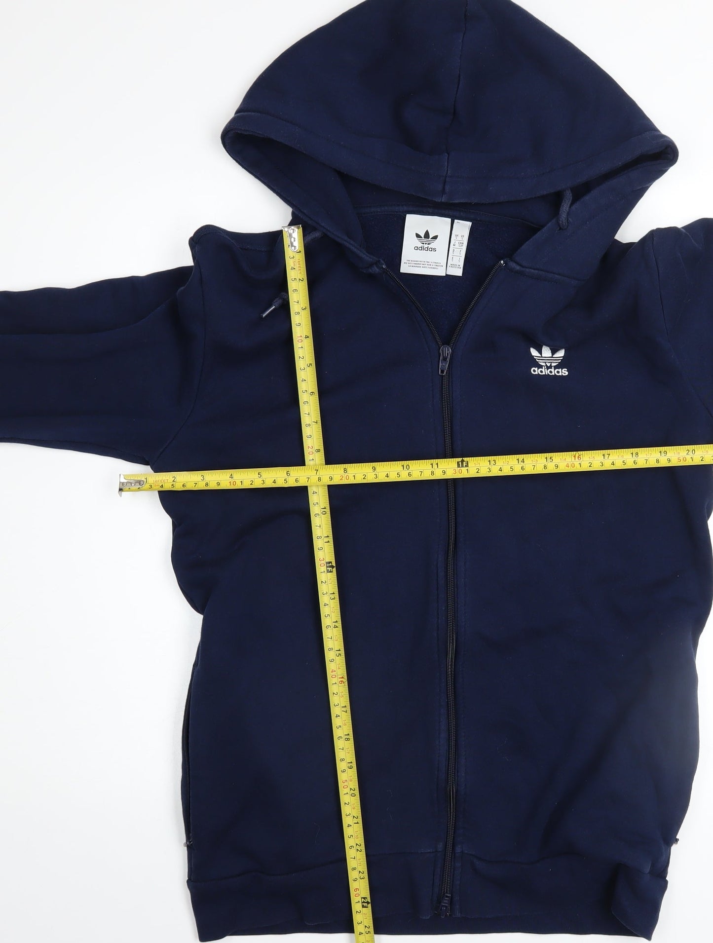 Mens UK Size S adidas Blue Full Zip Hoodie