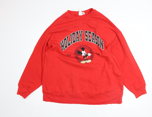 Womens UK Size XS H&M Red Pullover Sweatshirt