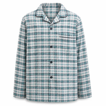 Marks and Spencer Mens Grey Check Cotton Flannel Pyjama Top M