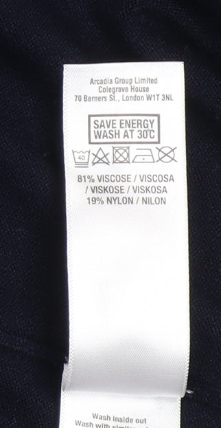Womens UK Size S Wallis Black Cardigan Jumper