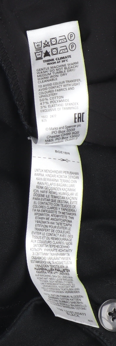Womens UK Size 10 Marks and Spencer Slim Fit Business Casual Workwear Black Trou