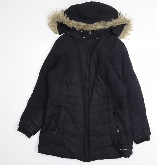 Womens UK Size XL Foreign Culture by Fort Collins Black Puffer Jacket