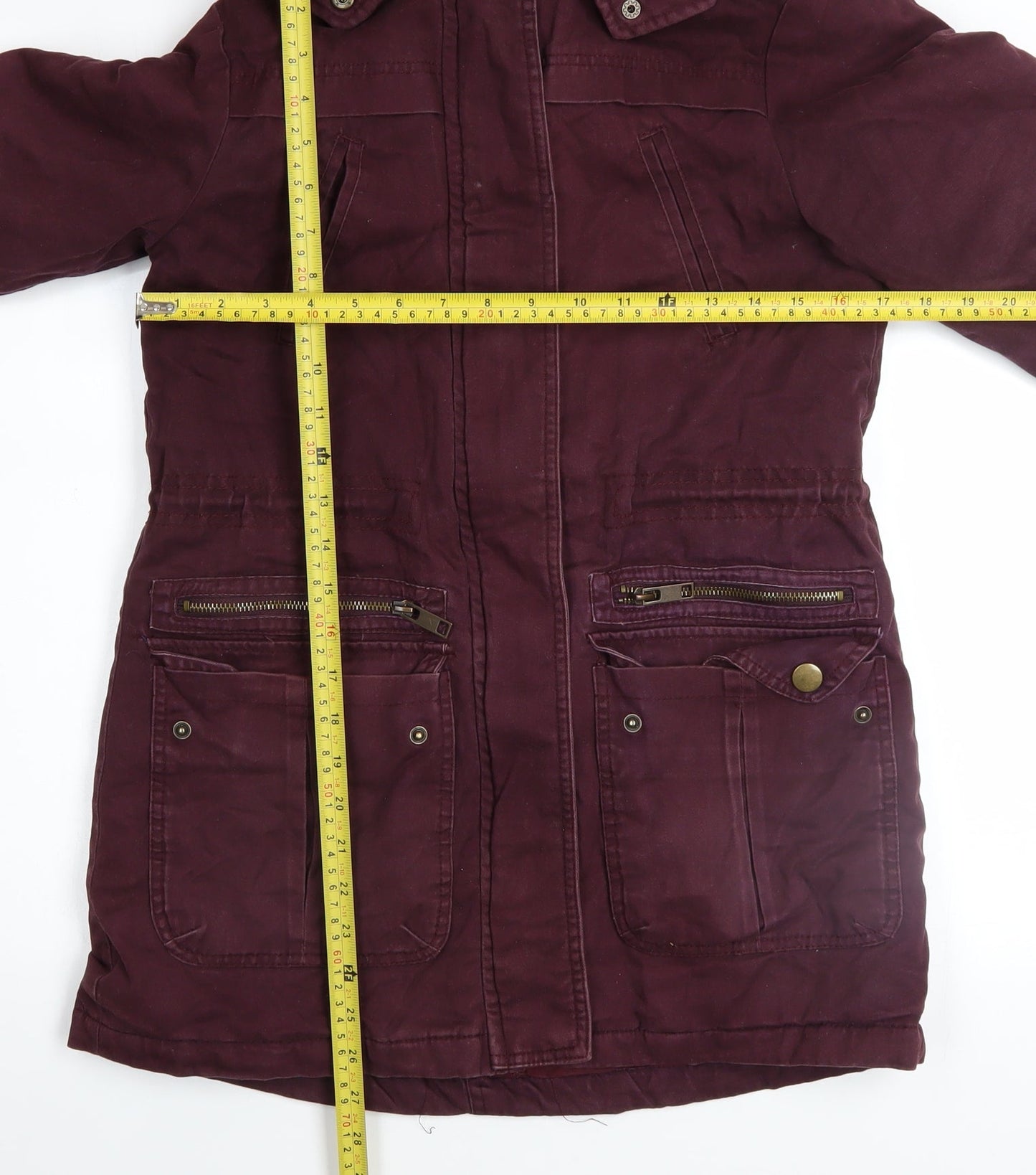 Womens UK Size 6 New Look Red Parka Coat