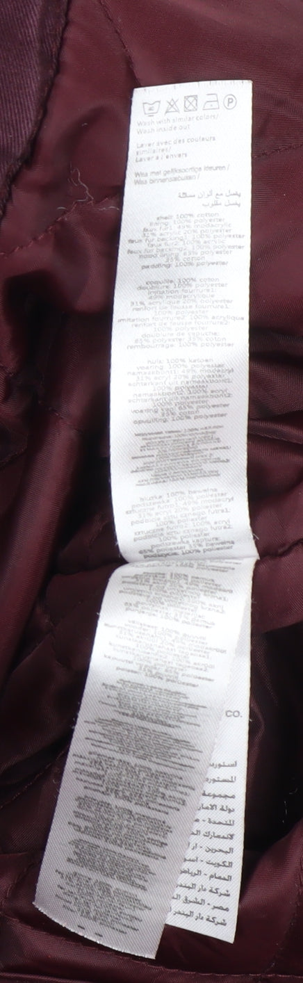 Womens UK Size 6 New Look Red Parka Coat