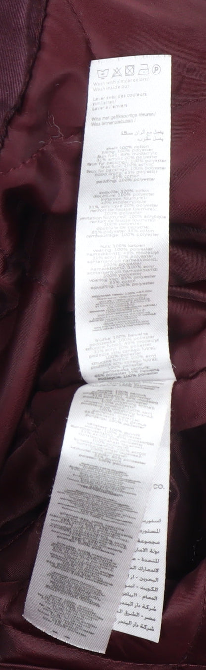 Womens UK Size 6 New Look Red Parka Coat