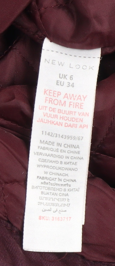 Womens UK Size 6 New Look Red Parka Coat