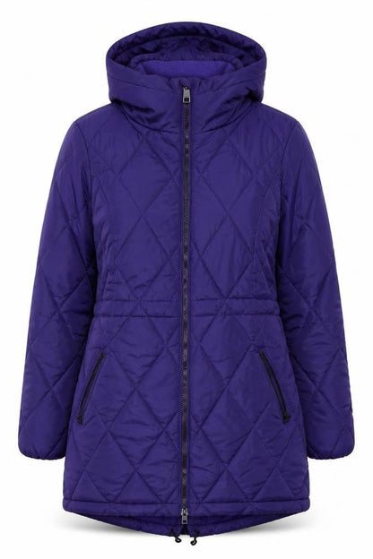 Marks & Spencer Womens Purple Puffer Jacket Size 8 Hooded Quilted Coat